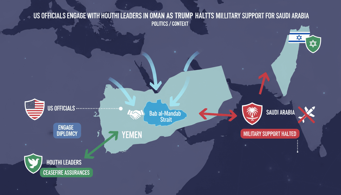 Map showing Yemen's Bab al-Mandab strait and the geopolitical implications of US-Houthi talks.