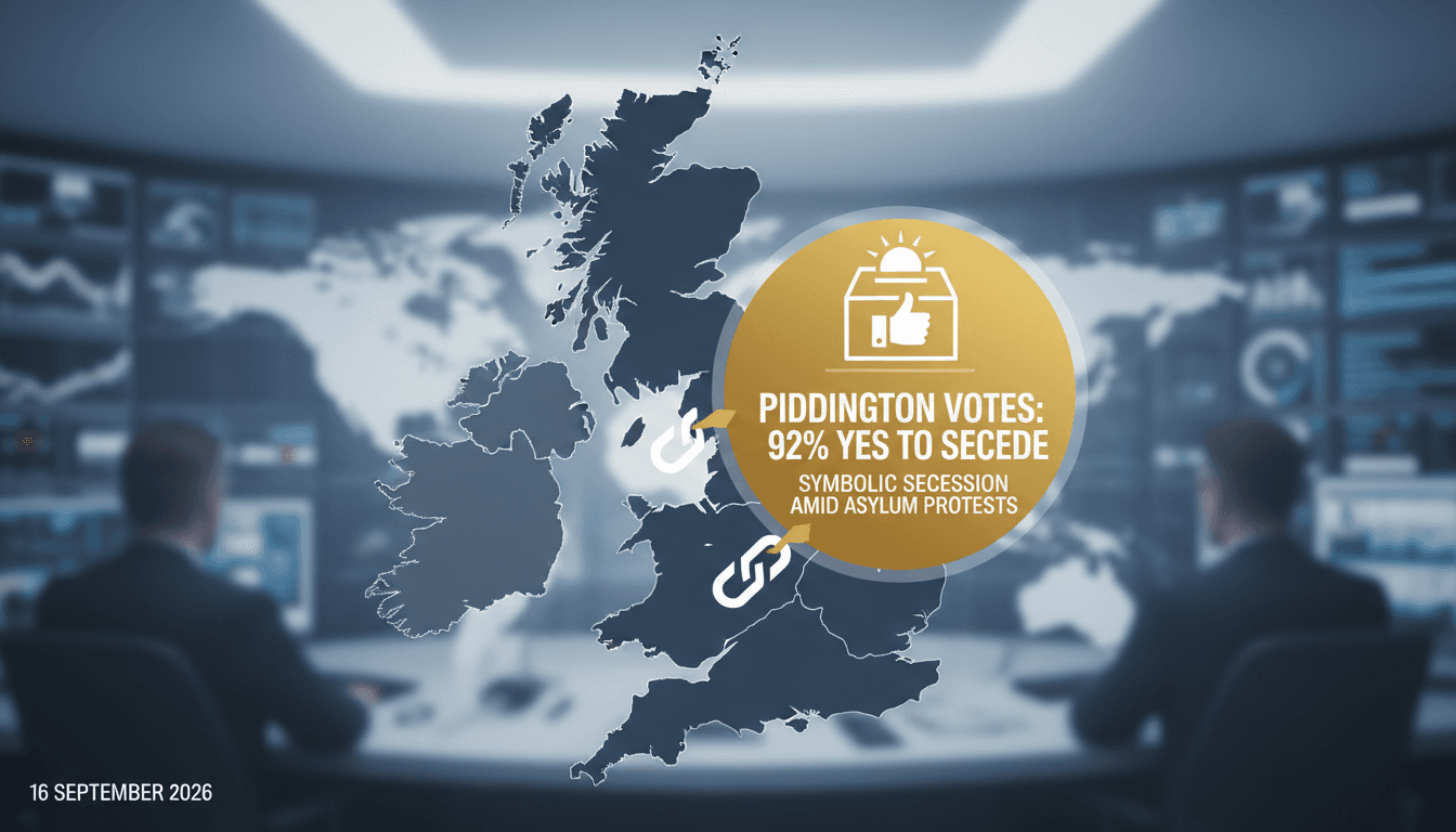 A graphic showing Piddington's symbolic referendum results and community engagement efforts.