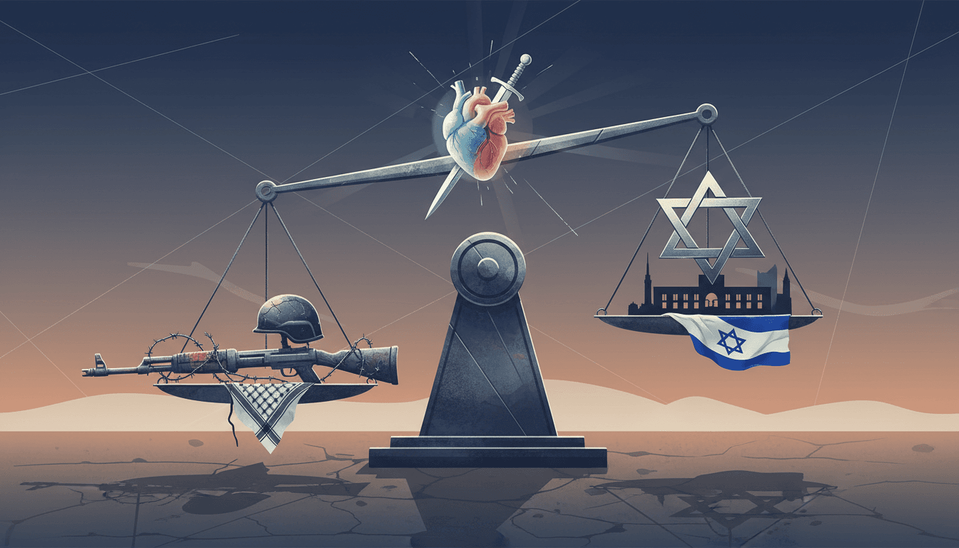 A graphic depicting the tension between military ethics and national identity in Israel following the pardon of Elor Azaria.