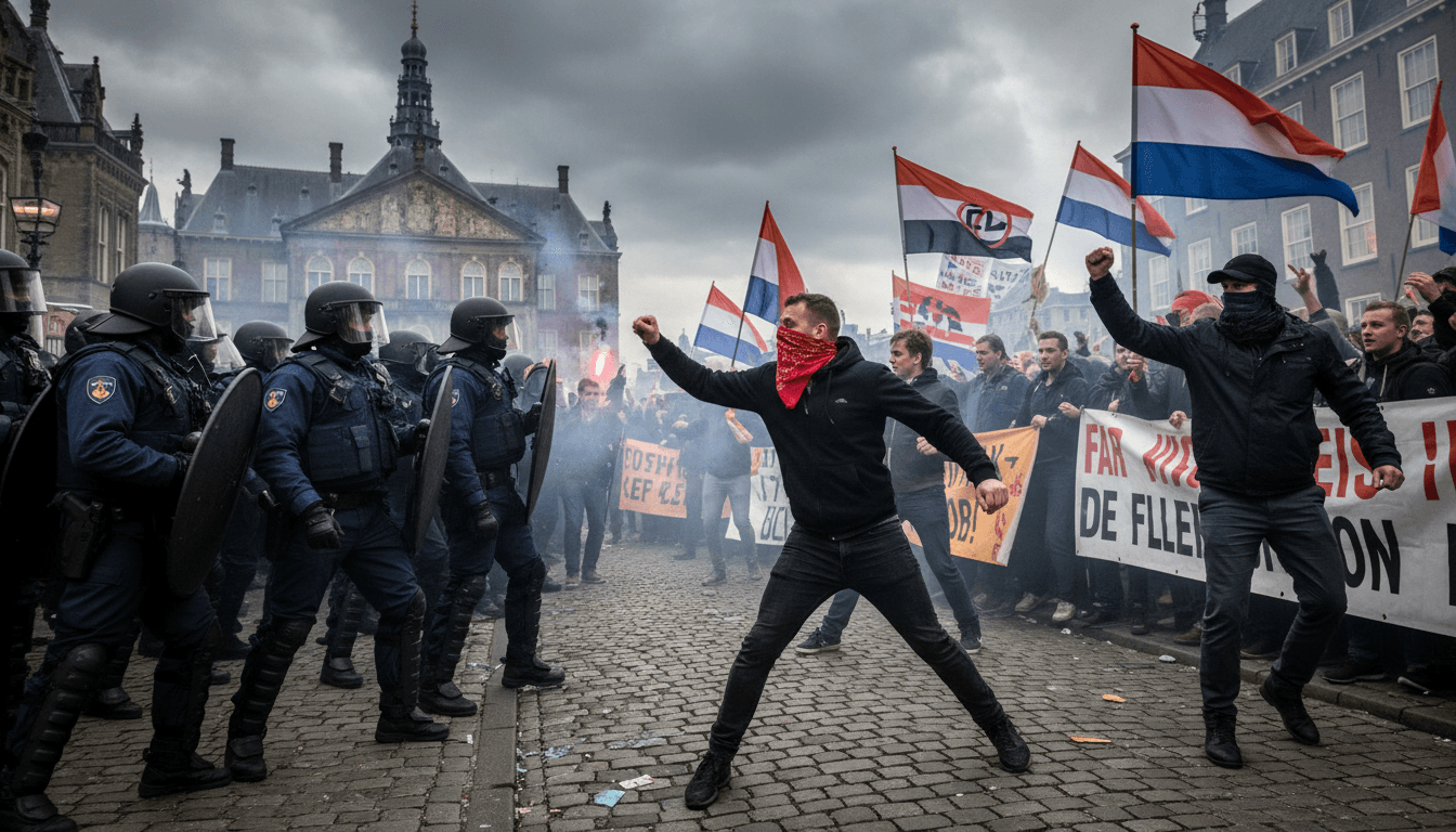 Dutch Riot Police Disperse Violent Far-Right Anti-Immigration Protest in The Hague