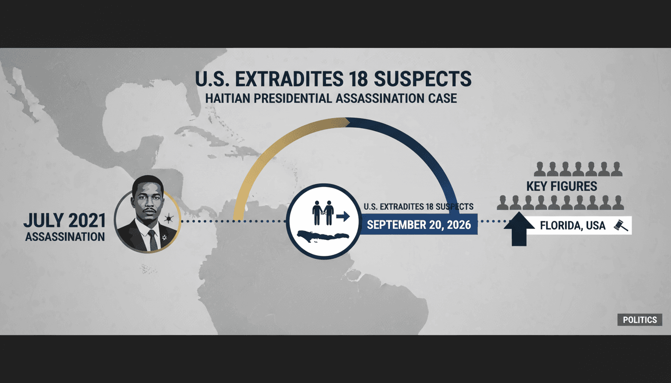 A military plane transporting suspects extradited in the Haitian presidential assassination case.