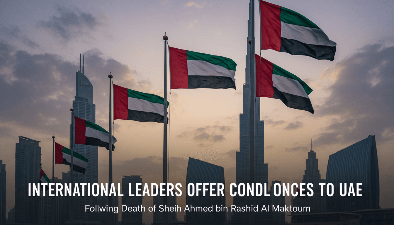 Flags at half-mast in Dubai during the mourning period for Sheikh Ahmed bin Rashid Al Maktoum.