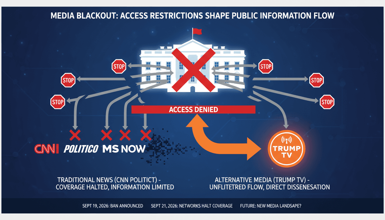 Infographic showing the impact of media access restrictions on presidential news coverage.
