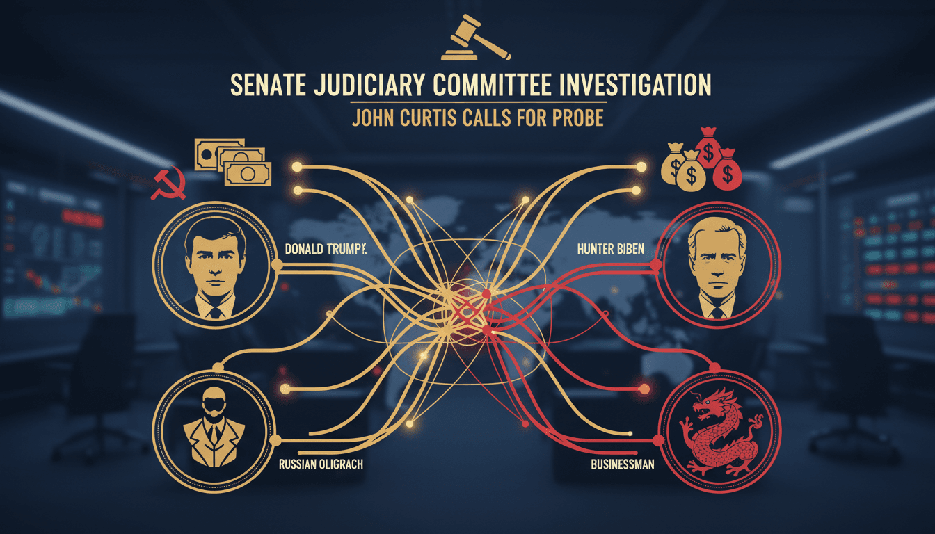A graphic illustrating the financial ties between Donald Trump Jr., Hunter Biden, and foreign entities.