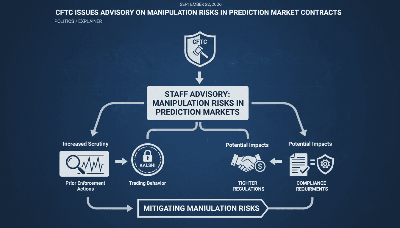 Infographic showing CFTC's advisory impact on prediction market contracts and trading behavior.