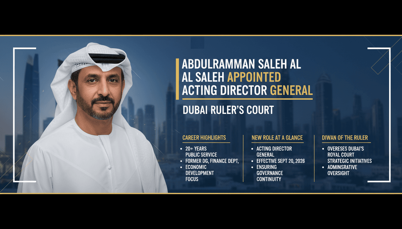 Abdulrahman Saleh Al Saleh Appointed Acting Director General of Dubai Ruler's Court