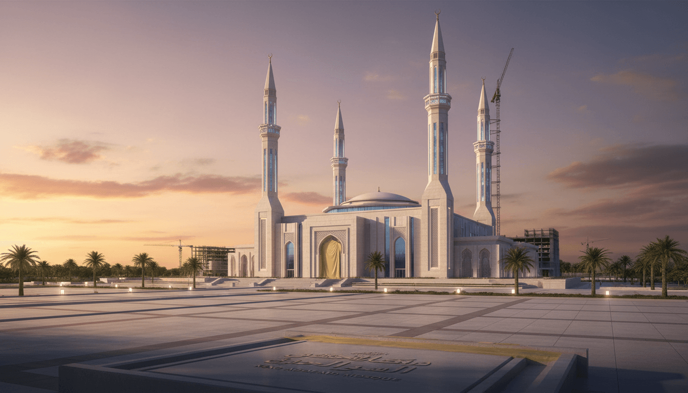 A conceptual image of the new mosque named after King Abdulaziz, highlighting Saudi Arabia's cultural heritage.