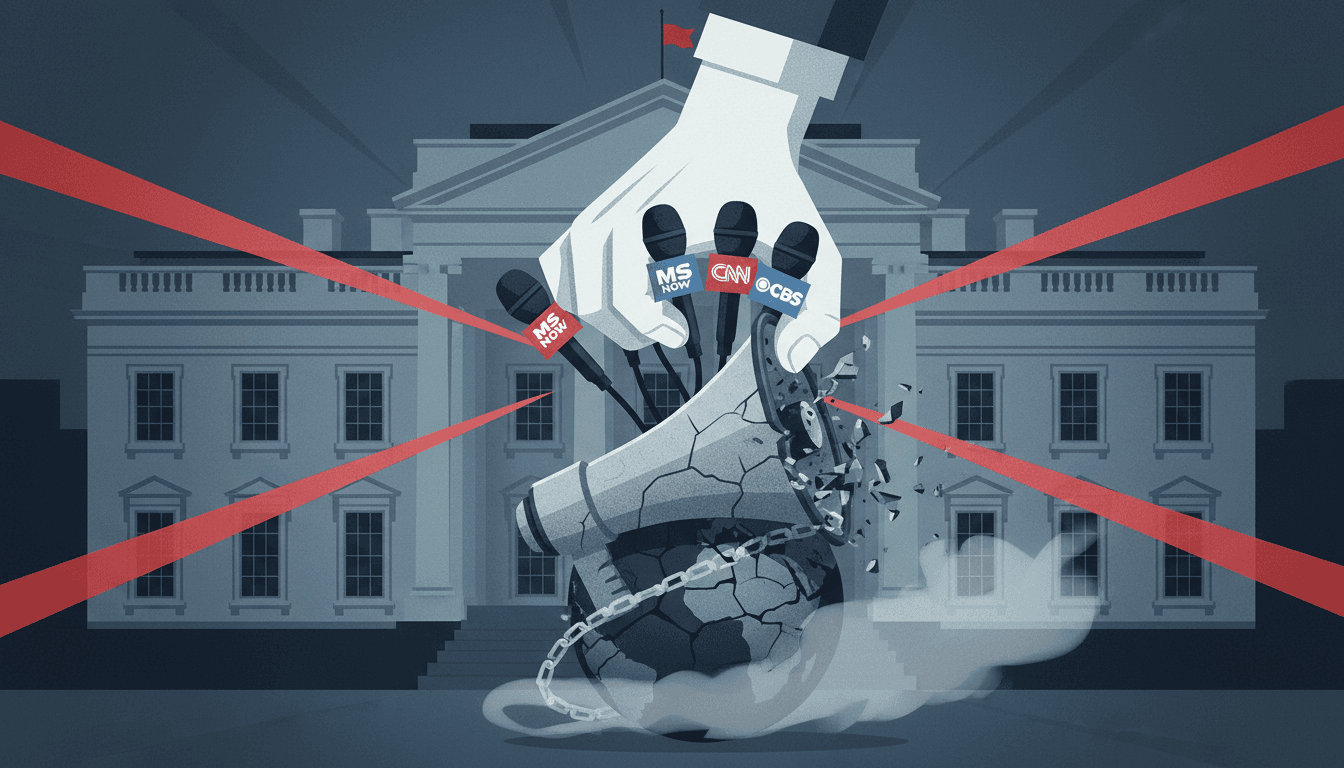 A graphic depicting the media boycott's impact on press freedom and public discourse.