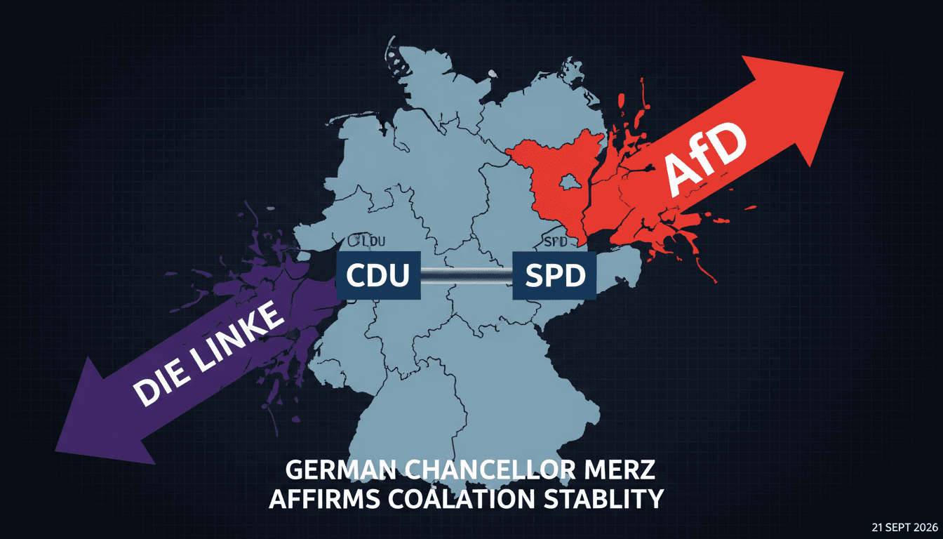 German Chancellor Merz Affirms CDU-SPD Coalition Stability After State Election Defeats