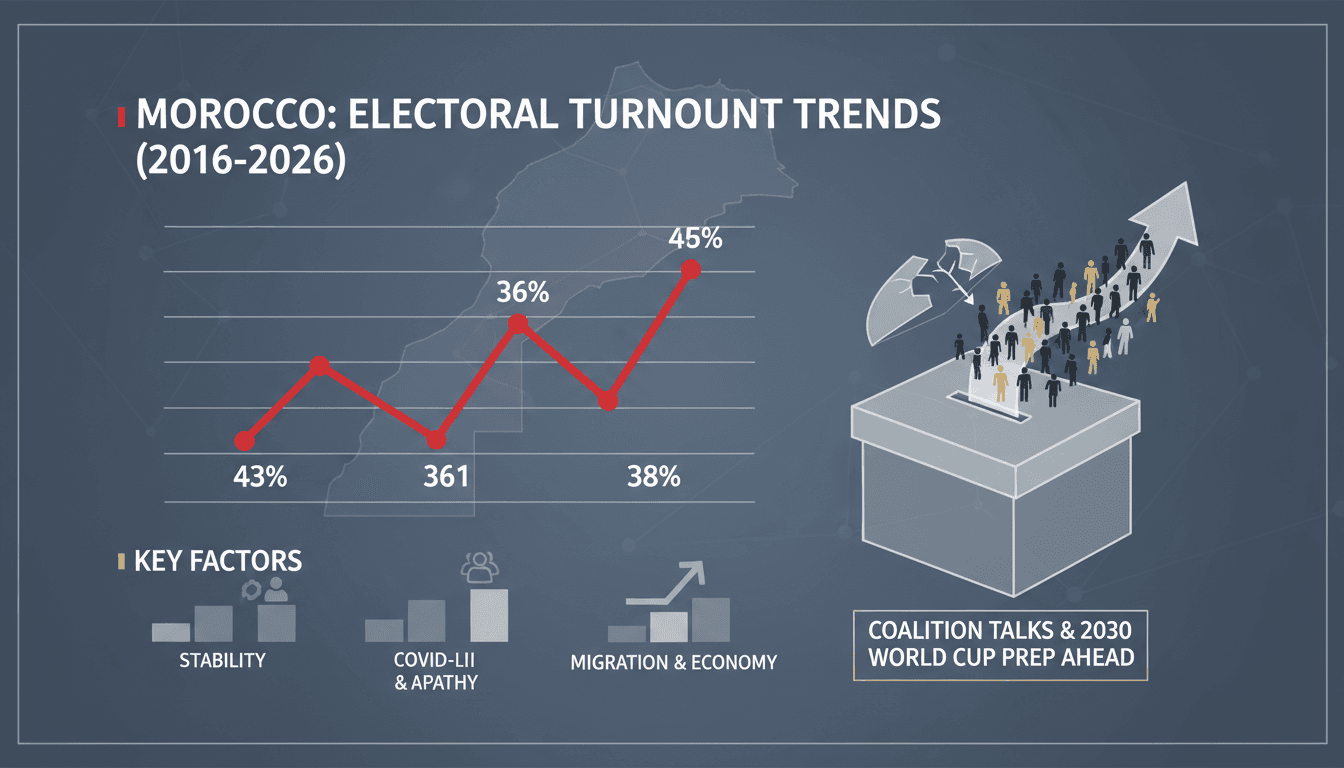 Voter turnout trends in Morocco's 2026 parliamentary elections, highlighting economic pressures and youth engagement.