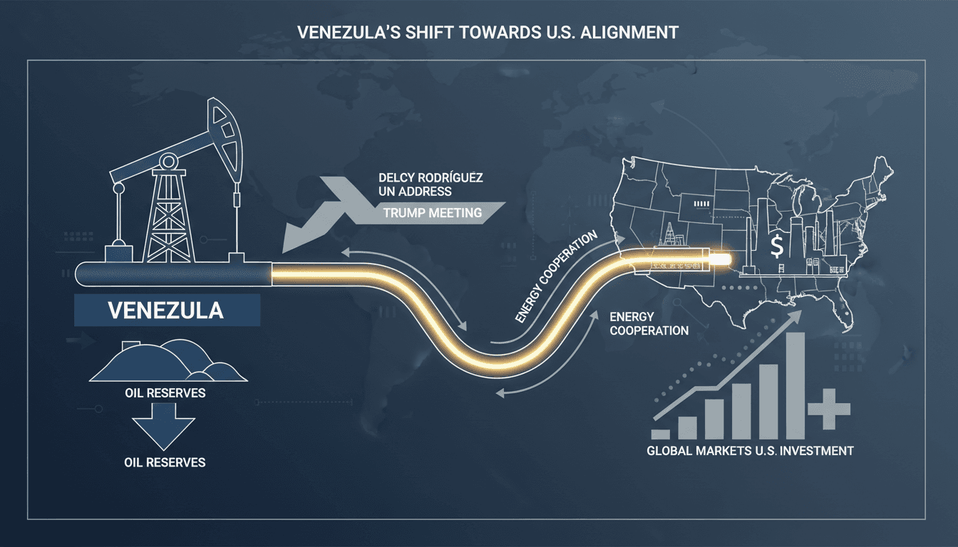 Delcy Rodríguez addressing the UN, highlighting Venezuela's strategic realignment with the U.S.