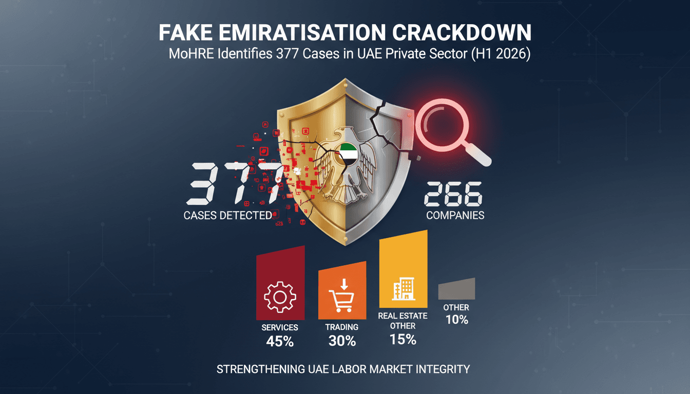 MoHRE Identifies 377 Cases of Fake Emiratisation in UAE Private Sector