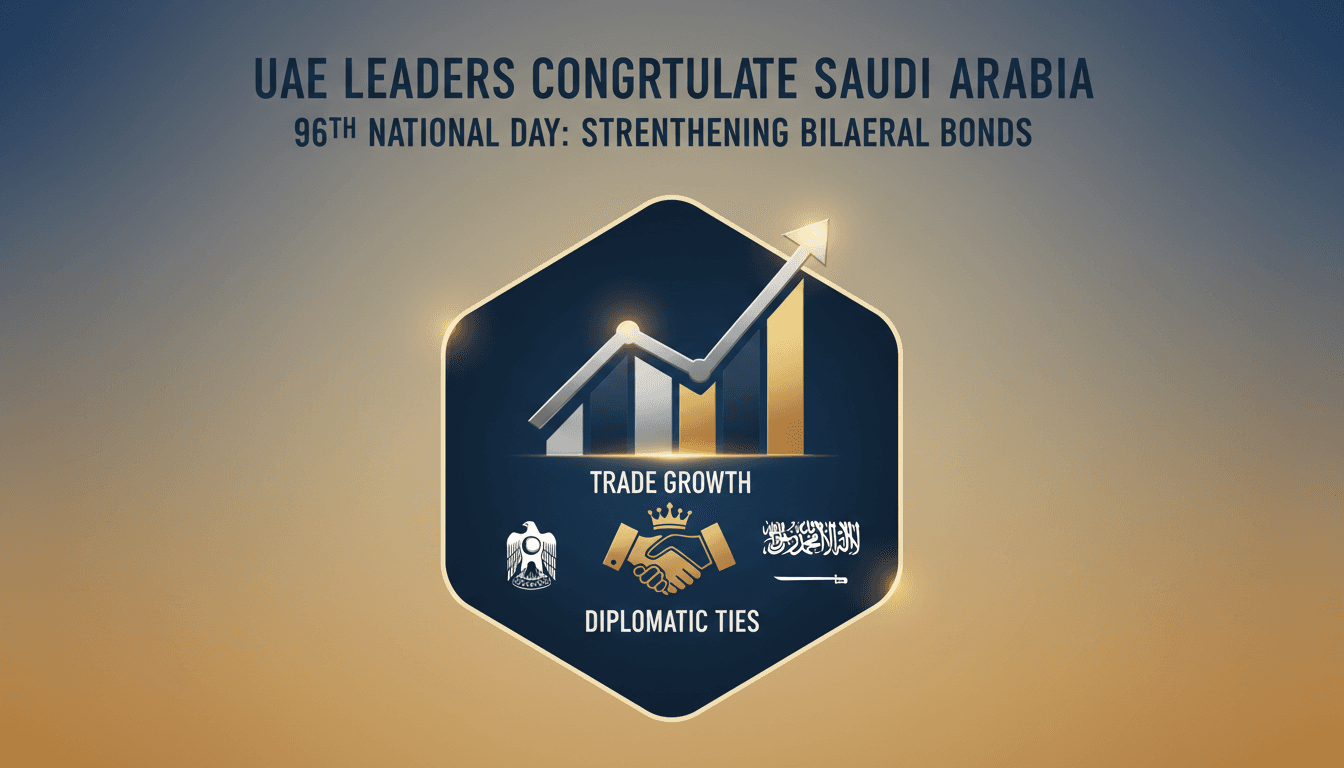 UAE leadership sending congratulatory messages to Saudi Arabia on National Day, showcasing strong diplomatic ties.