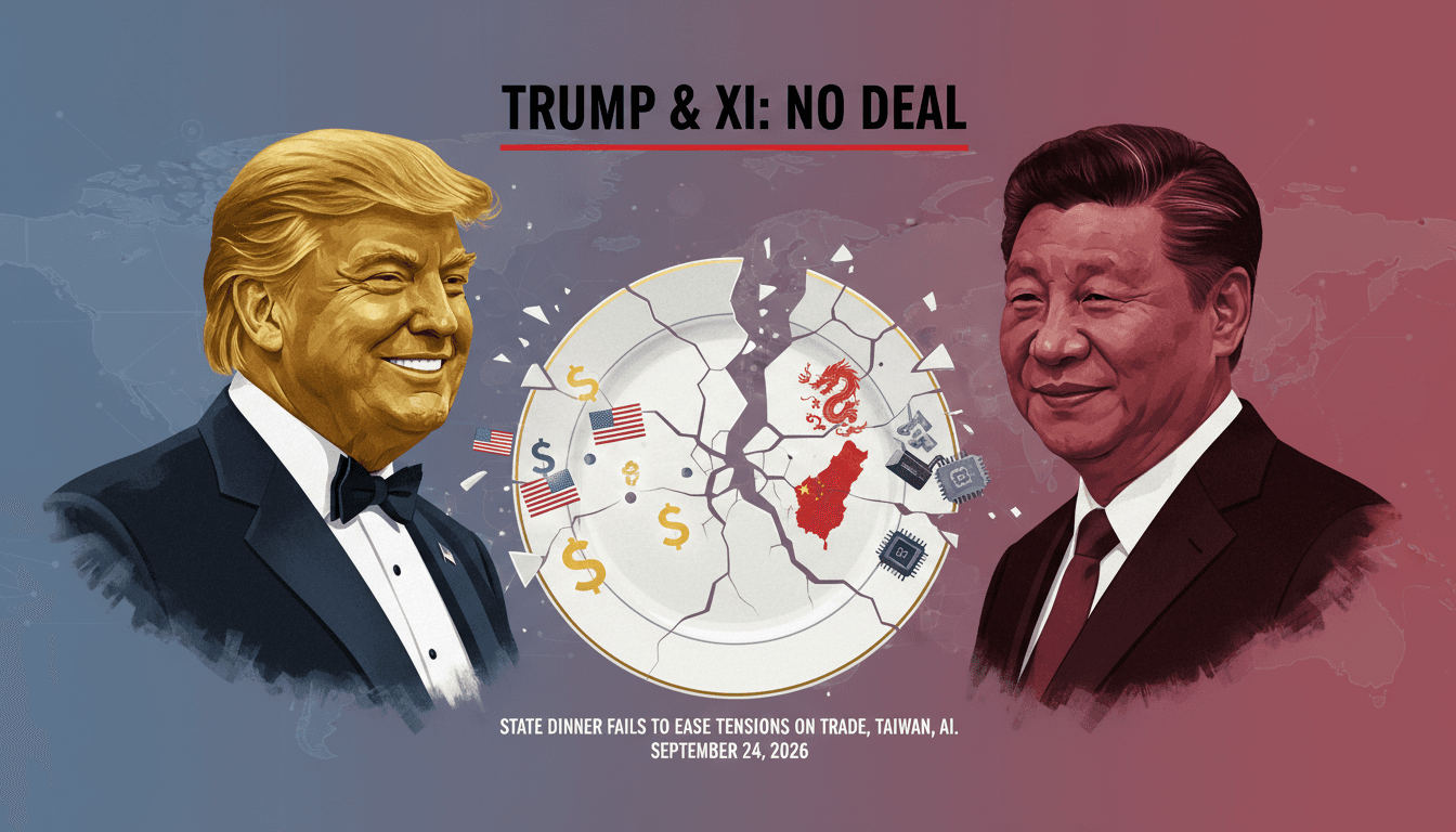 A visual representation of the Trump-Xi state dinner with key attendees and highlights.