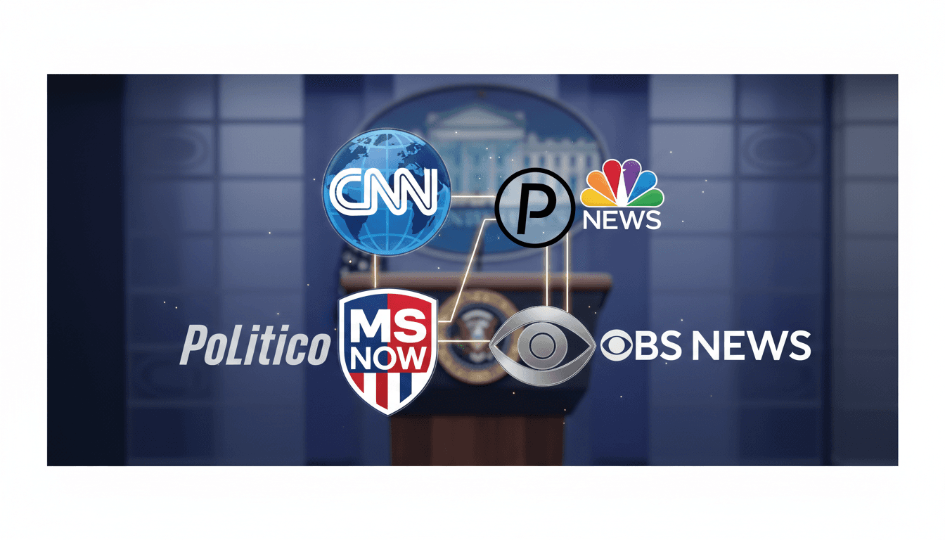 A graphic featuring the logos of the five major networks in the White House TV pool.