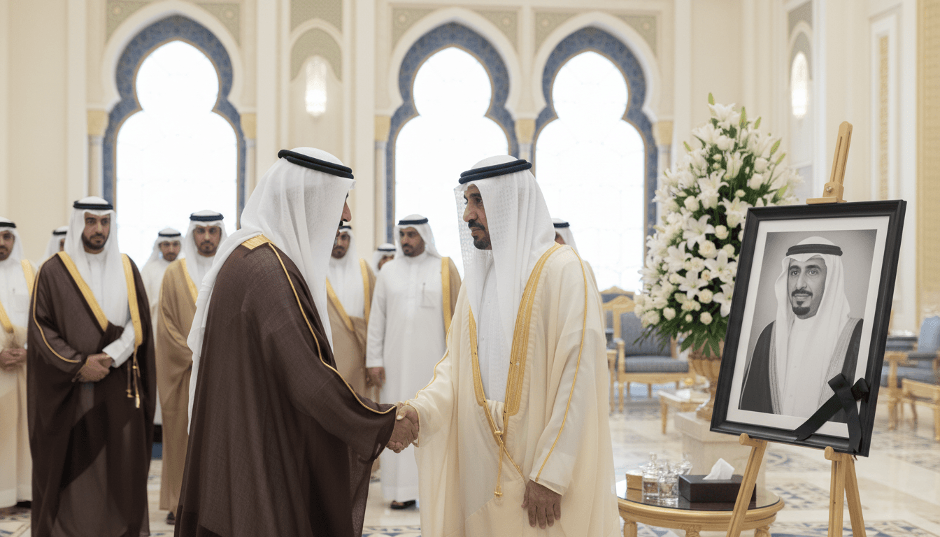 Emir of Saudi Arabia's Eastern Province delivering condolences at Zabeel Palace, emphasizing Saudi-UAE diplomatic ties.