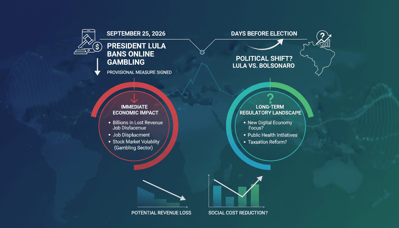 Infographic detailing Brazil's online gambling ban and its economic implications.