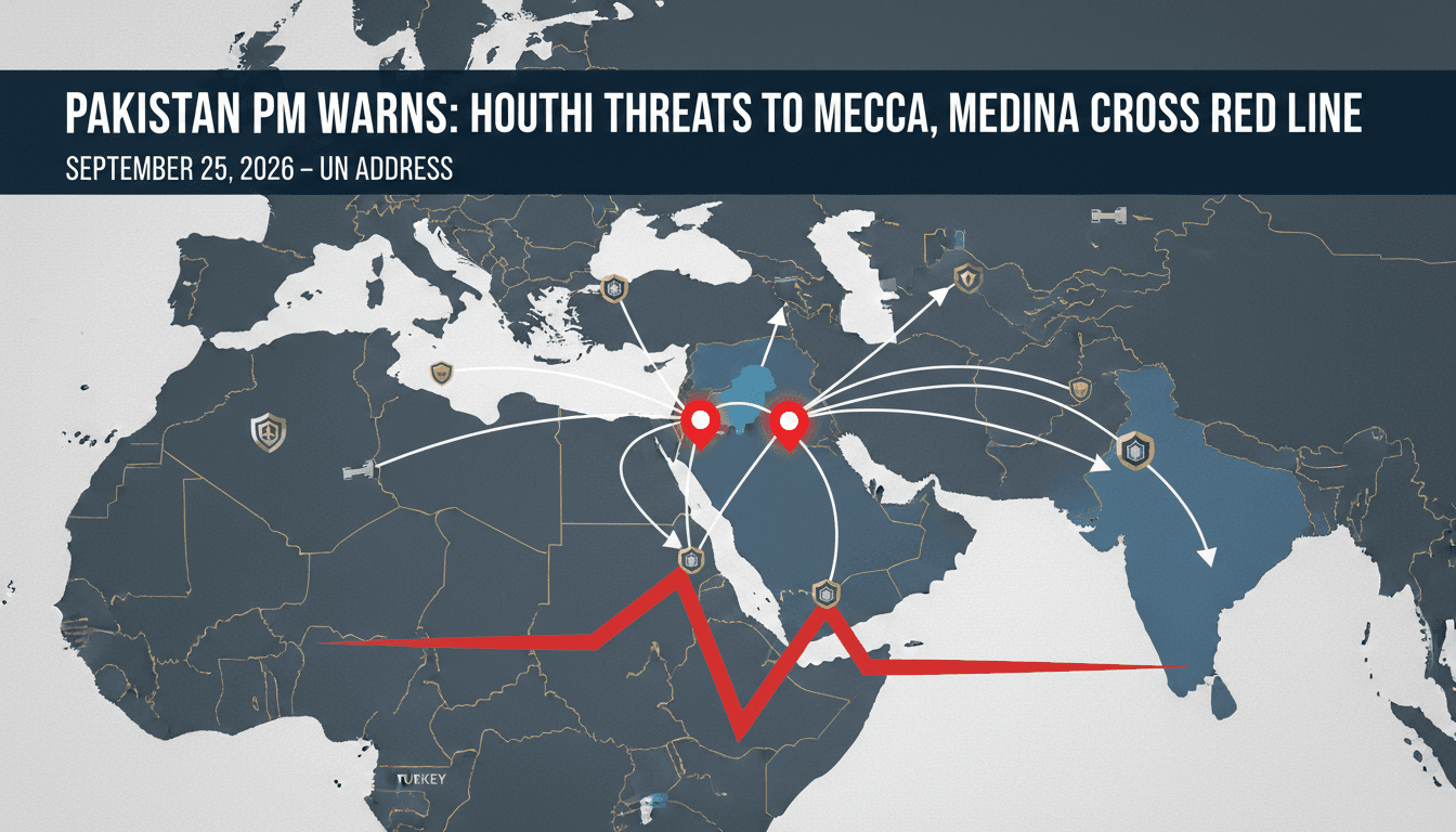 Map of the Middle East highlighting Mecca and Medina with military symbols indicating defense coordination.