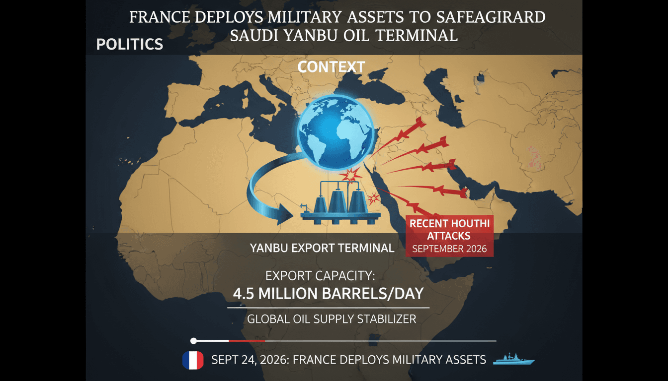 French military assets deployed to protect Saudi Yanbu oil terminal amidst rising energy prices.