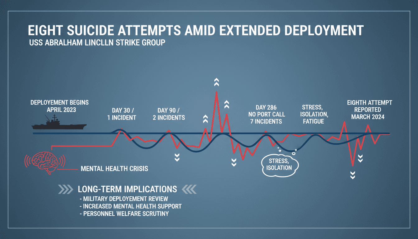 Eight suicide attempts reported among USS Abraham Lincoln strike group personnel during extended deployment