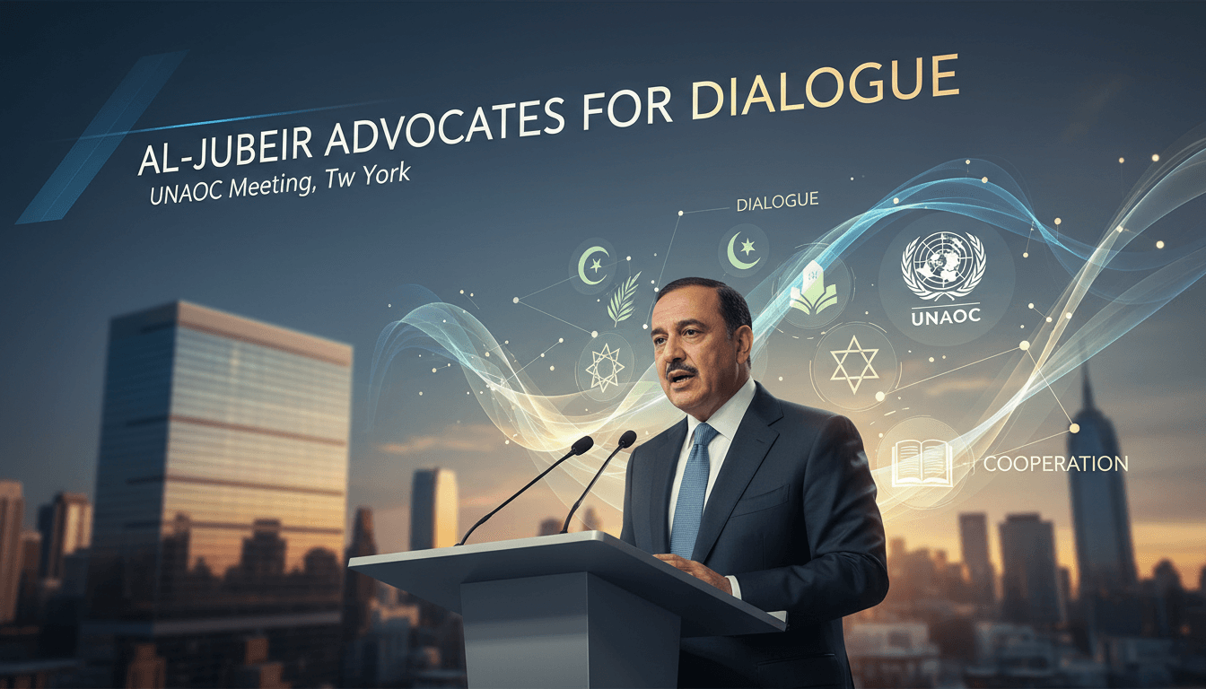 Saudi Foreign Minister Adel Al-Jubeir addressing the UNAOC Friends Group on dialogue as a security pillar.