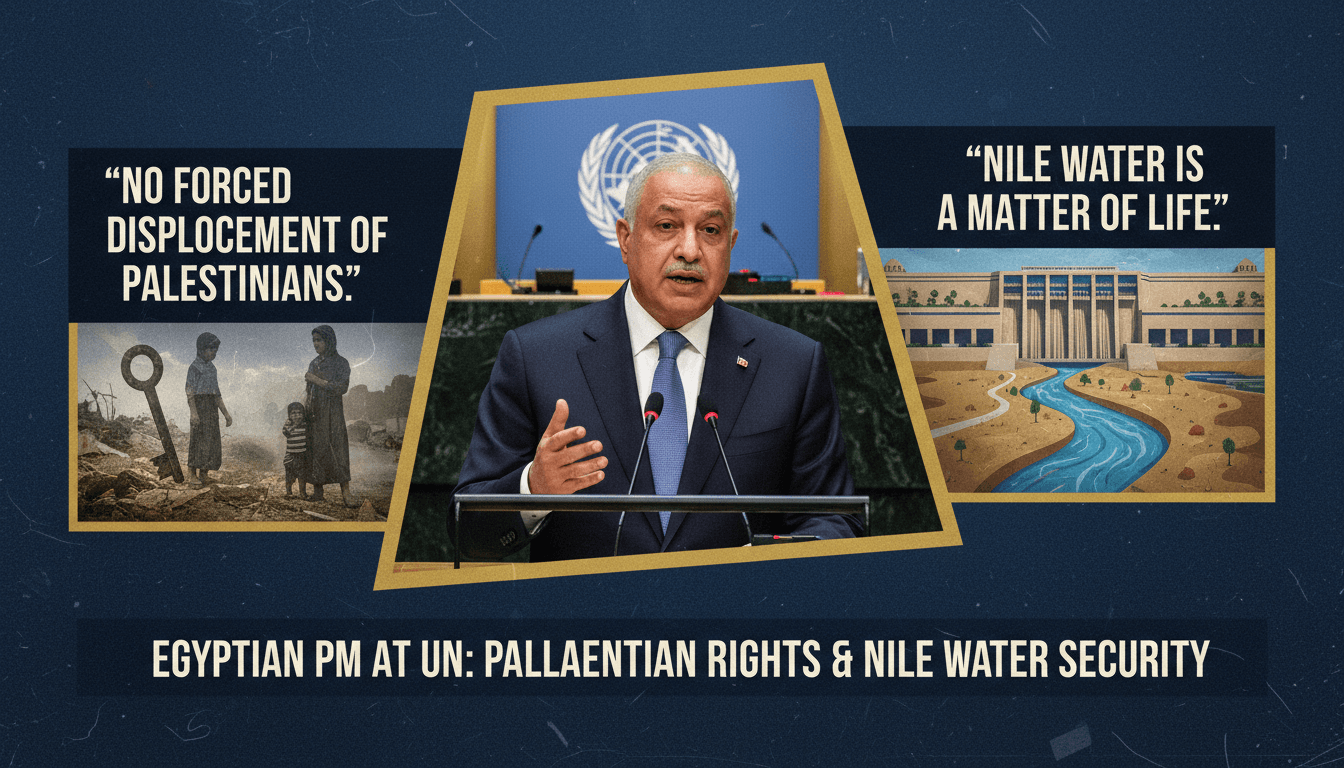 Egyptian Prime Minister Addresses UNGA on Palestinian Rights and Nile Water Security