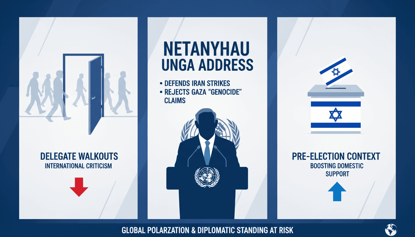 Netanyahu Addresses UNGA Amid Delegate Walkouts and Pre-Election Context