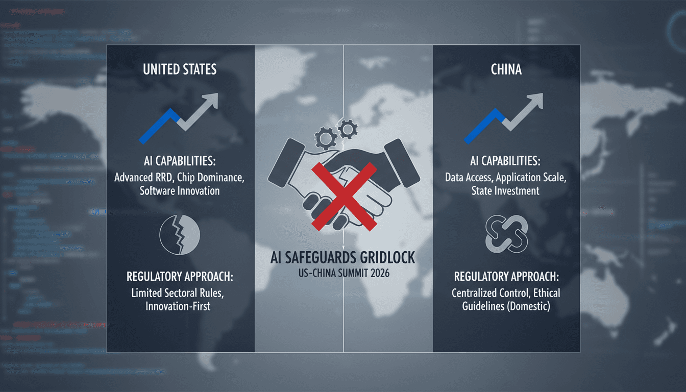 A visual representation of the US-China AI rivalry and its implications for global technology standards.
