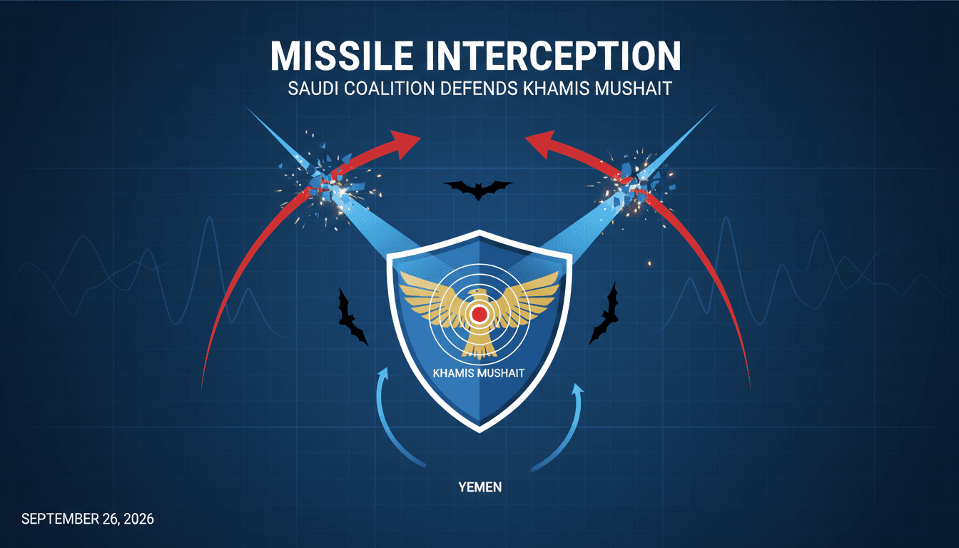 Saudi Coalition Intercepts Houthi Missiles Targeting Khamis Mushait