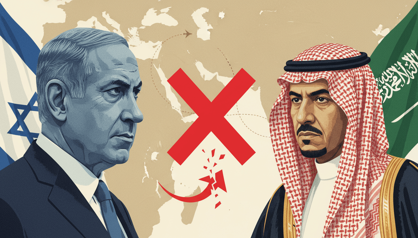 A visual representation of the Saudi official's denial of a meeting with Israeli officials during Netanyahu's UAE visit.