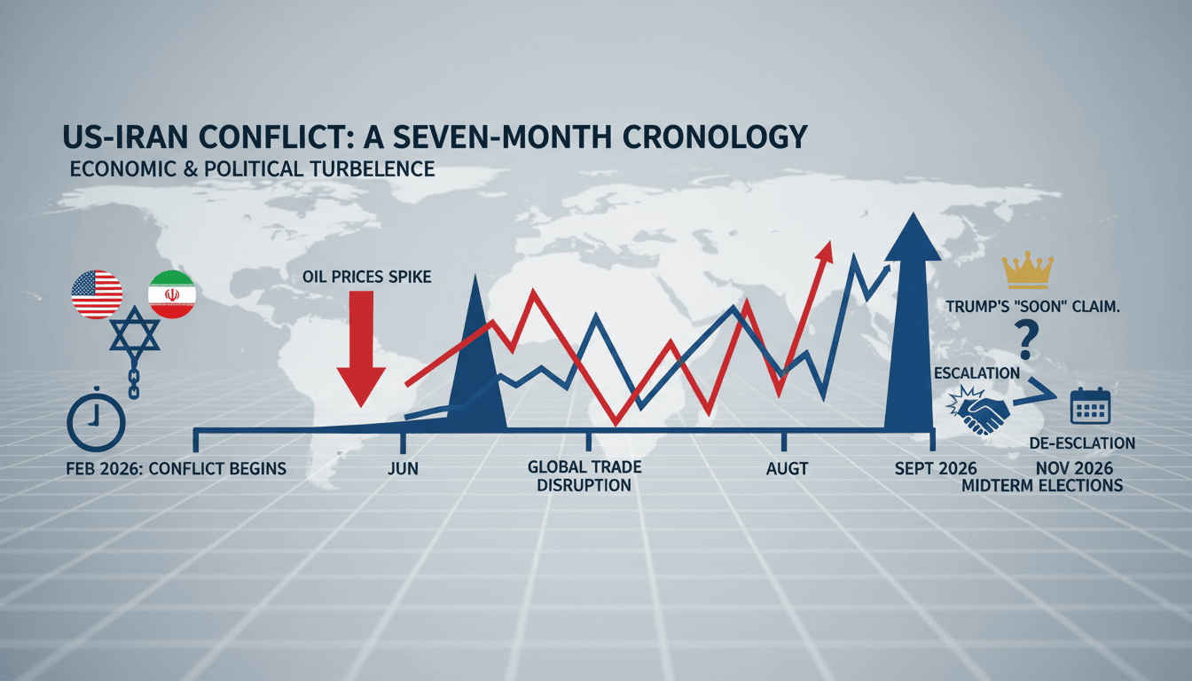 A visual timeline of the US-Iran conflict and its economic impacts on global energy prices.