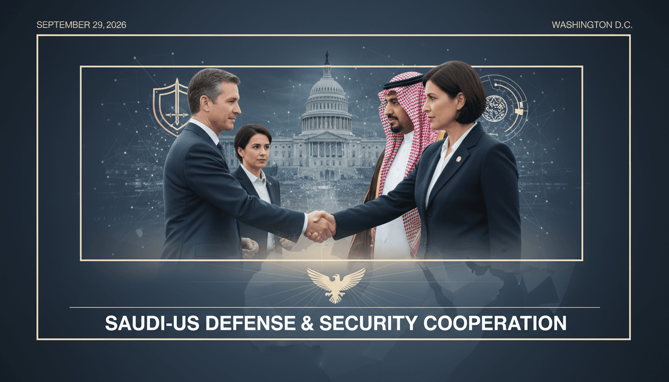 Saudi Foreign Minister Prince Faisal bin Farhan meeting with US Senate leaders in Washington, discussing defense cooperation.