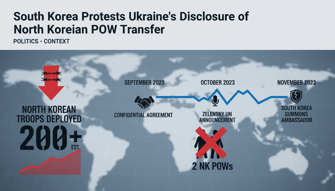 South Korea Protests Ukraine's Disclosure of North Korean POW Transfer