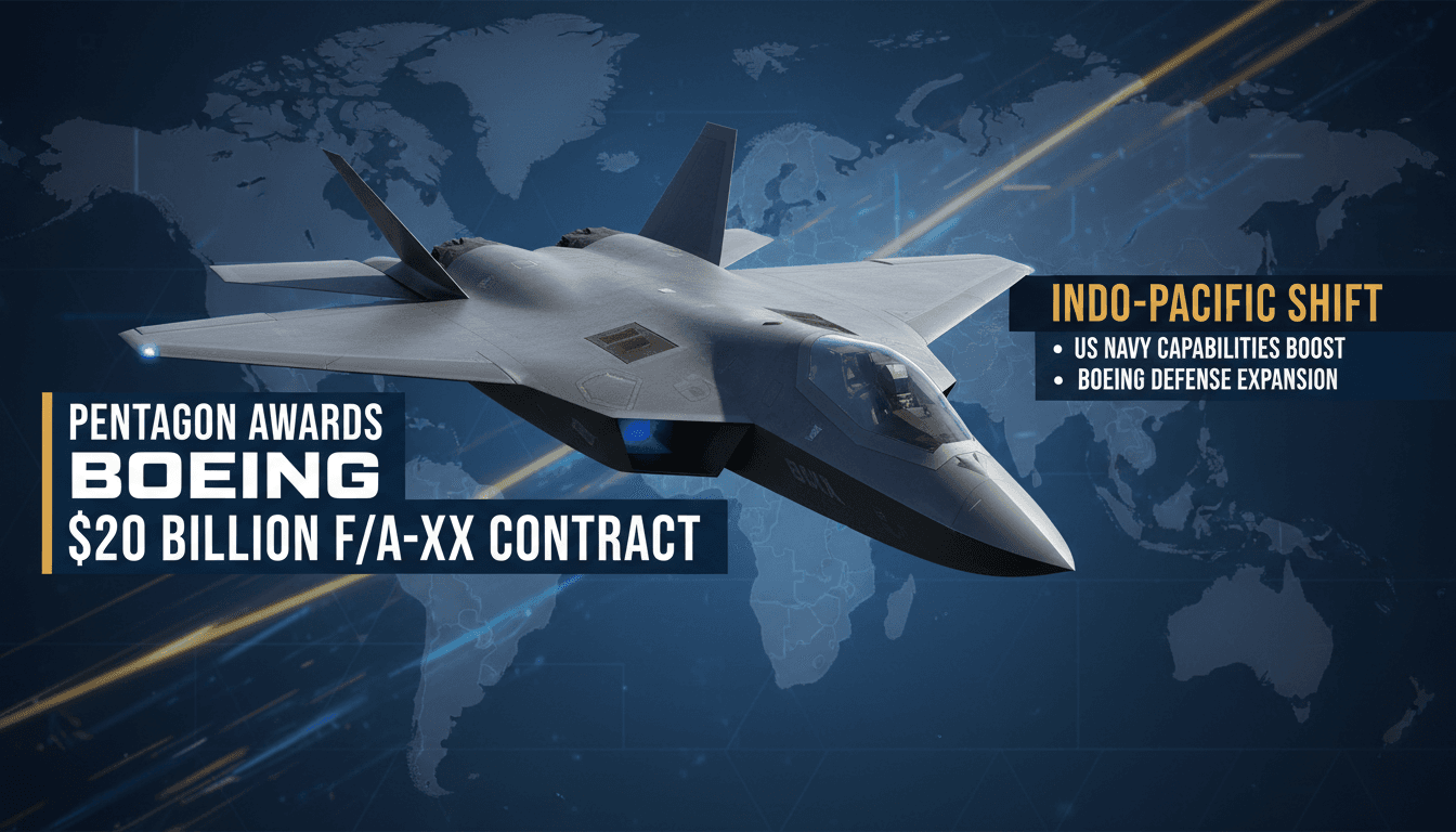 A sleek F/A-XX stealth fighter jet with a backdrop of military strategy and defense procurement details.