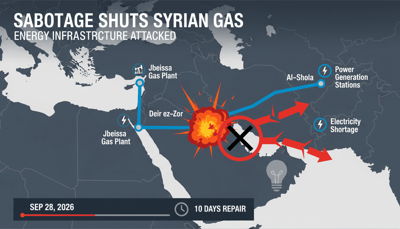 Sabotage Causes Explosion and Fire on Syrian Gas Pipeline