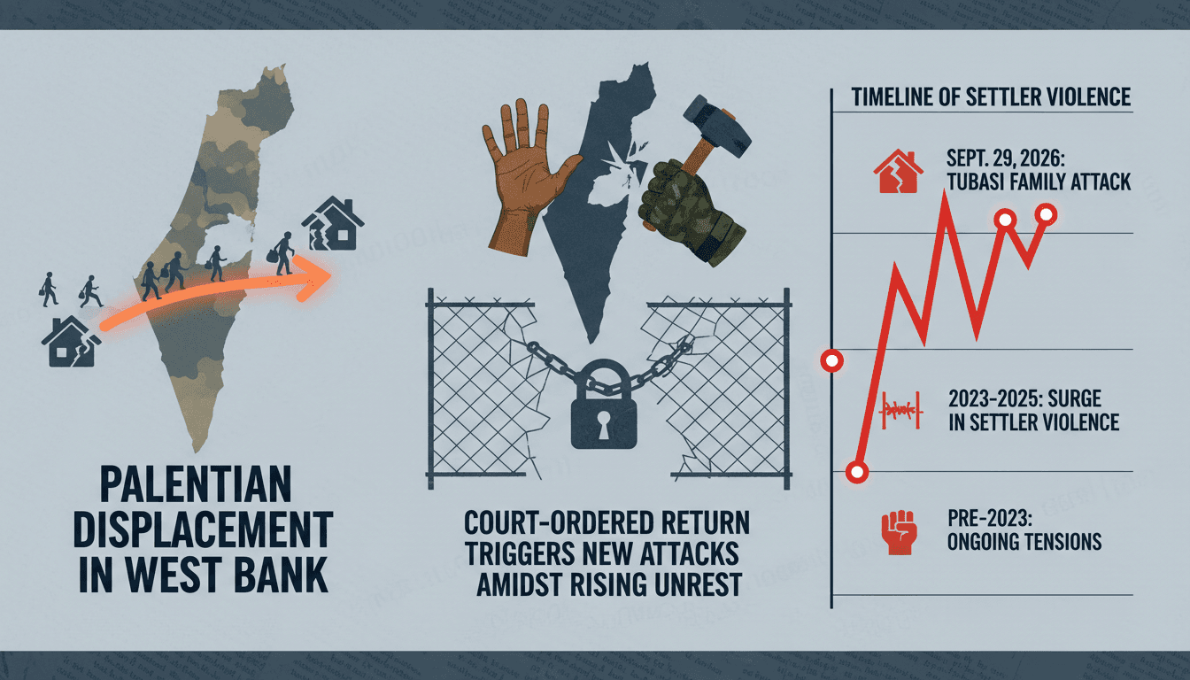 A visual representation of the recent settler violence in Jalud, highlighting the impact on Palestinian families and international responses.