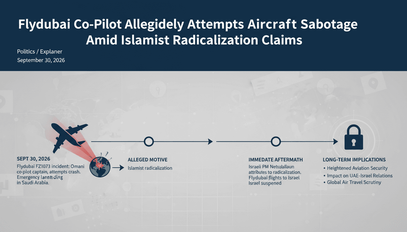 Infographic detailing the Flydubai incident and its implications for aviation safety and security.