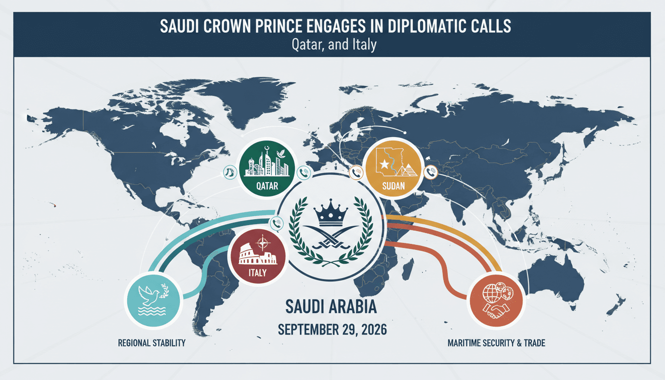 Saudi Crown Prince Engages in Diplomatic Calls with Qatar, Sudan, and Italy
