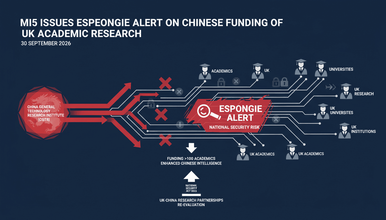 MI5 Issues Espionage Alert on Chinese Funding of UK Academic Research
