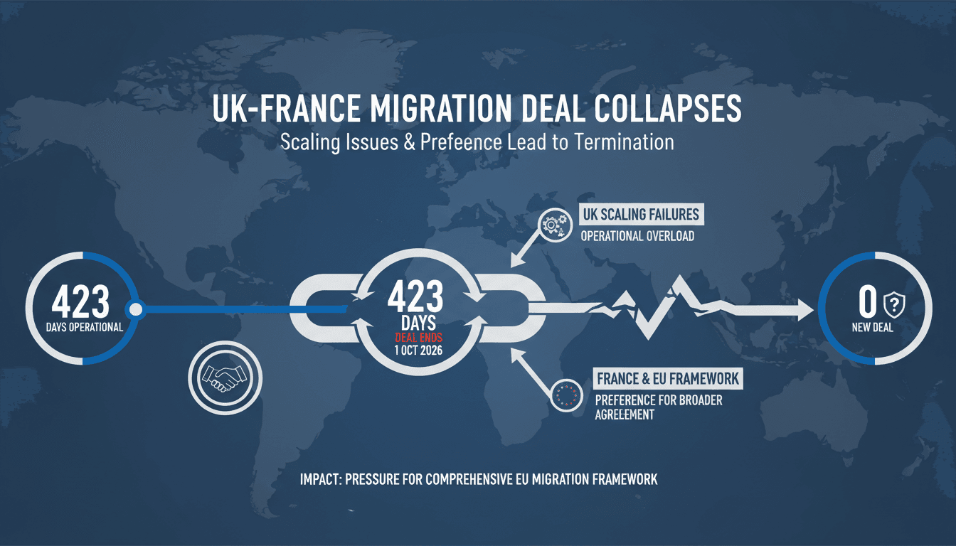 UK-France migration deal ends due to scaling issues and preference for EU framework