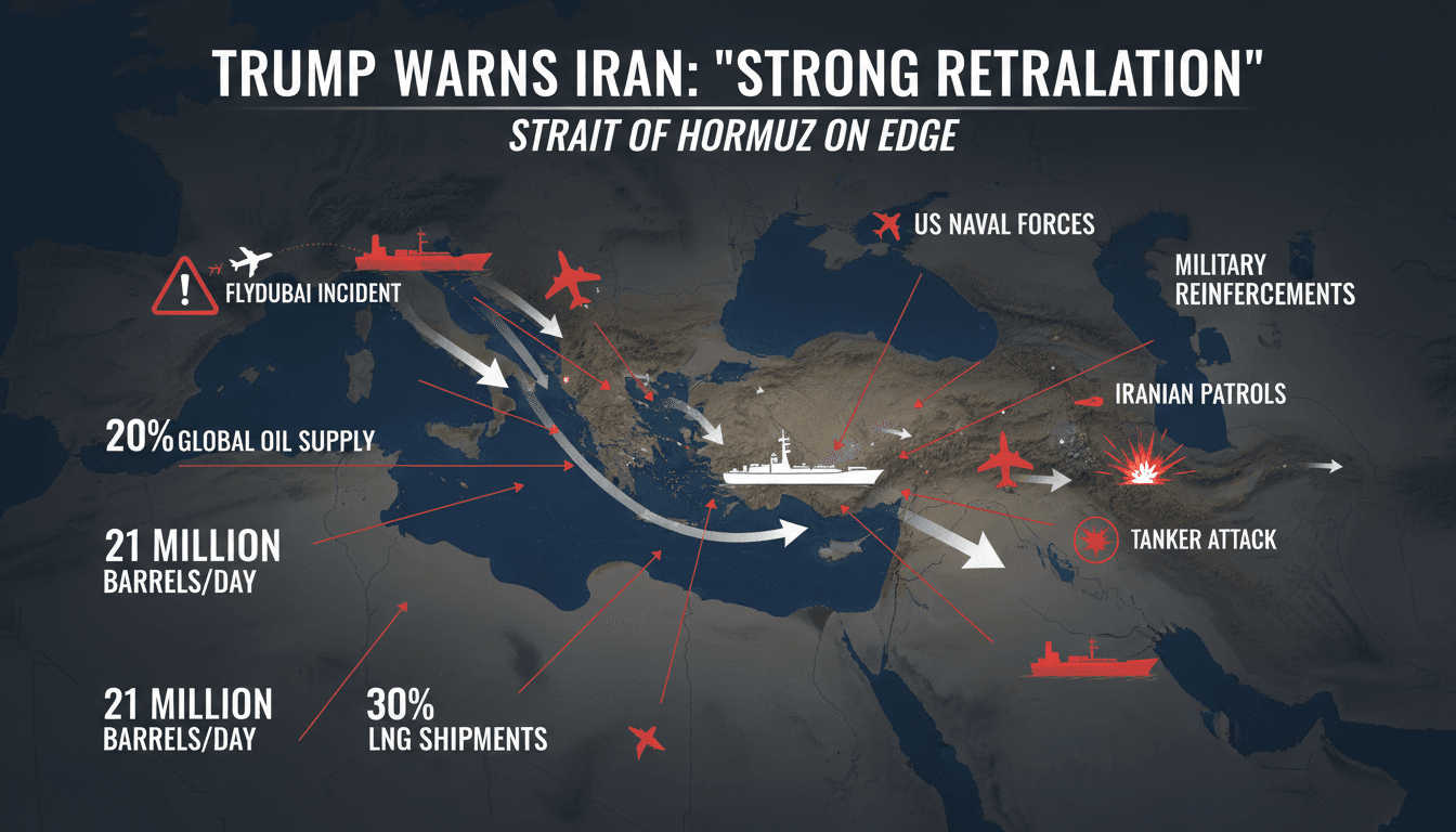 Trump Warns Iran of Strong Retaliation Following FlyDubai Incident and Tanker Attack