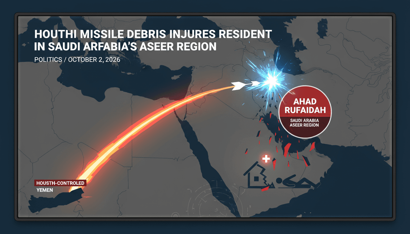 Map showing the location of the Houthi missile incident in Ahad Rufaidah, Saudi Arabia.