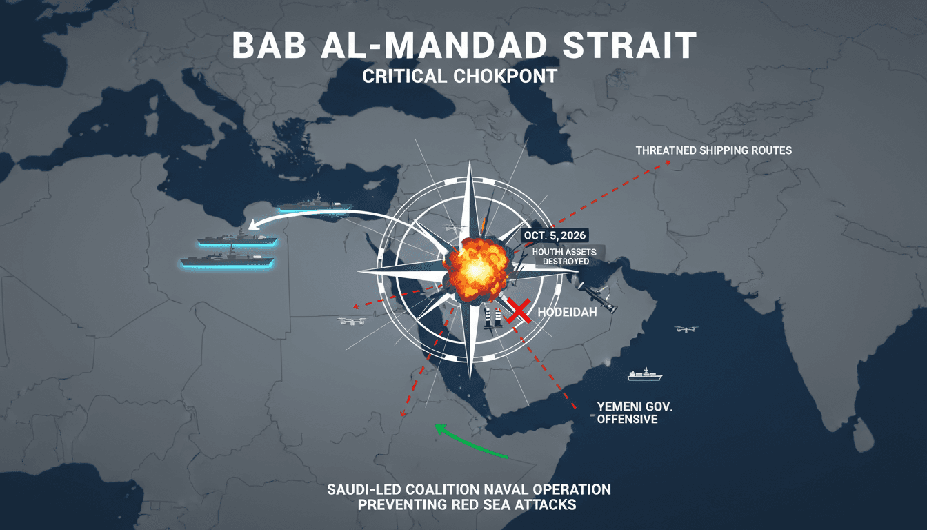 Naval operation in Hodeidah, highlighting the strategic importance of Red Sea shipping routes and military actions.