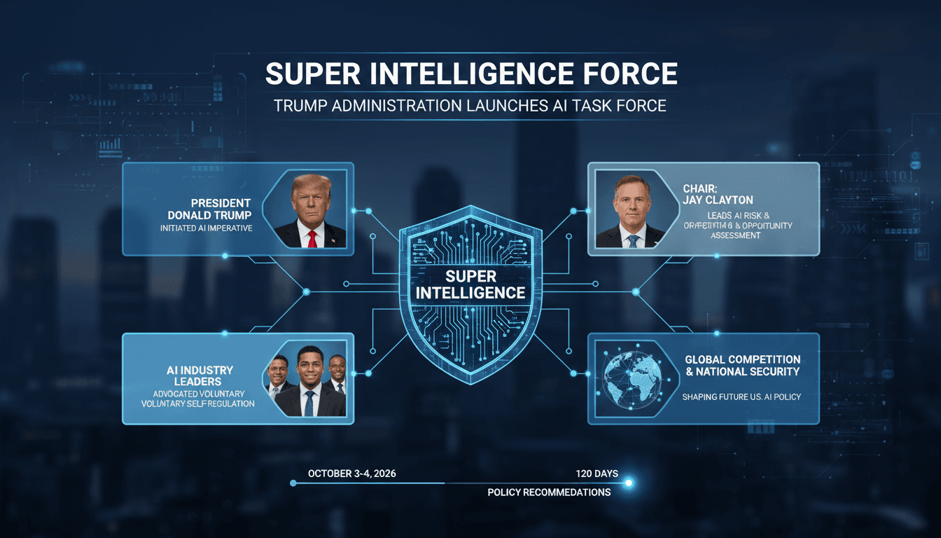 Infographic of the Super Intelligence Force members and their roles in AI regulation.
