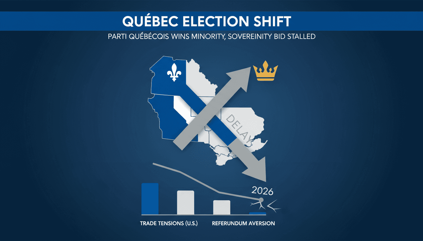 A graphic showing Quebec's political landscape shift and its implications for sovereignty discussions.