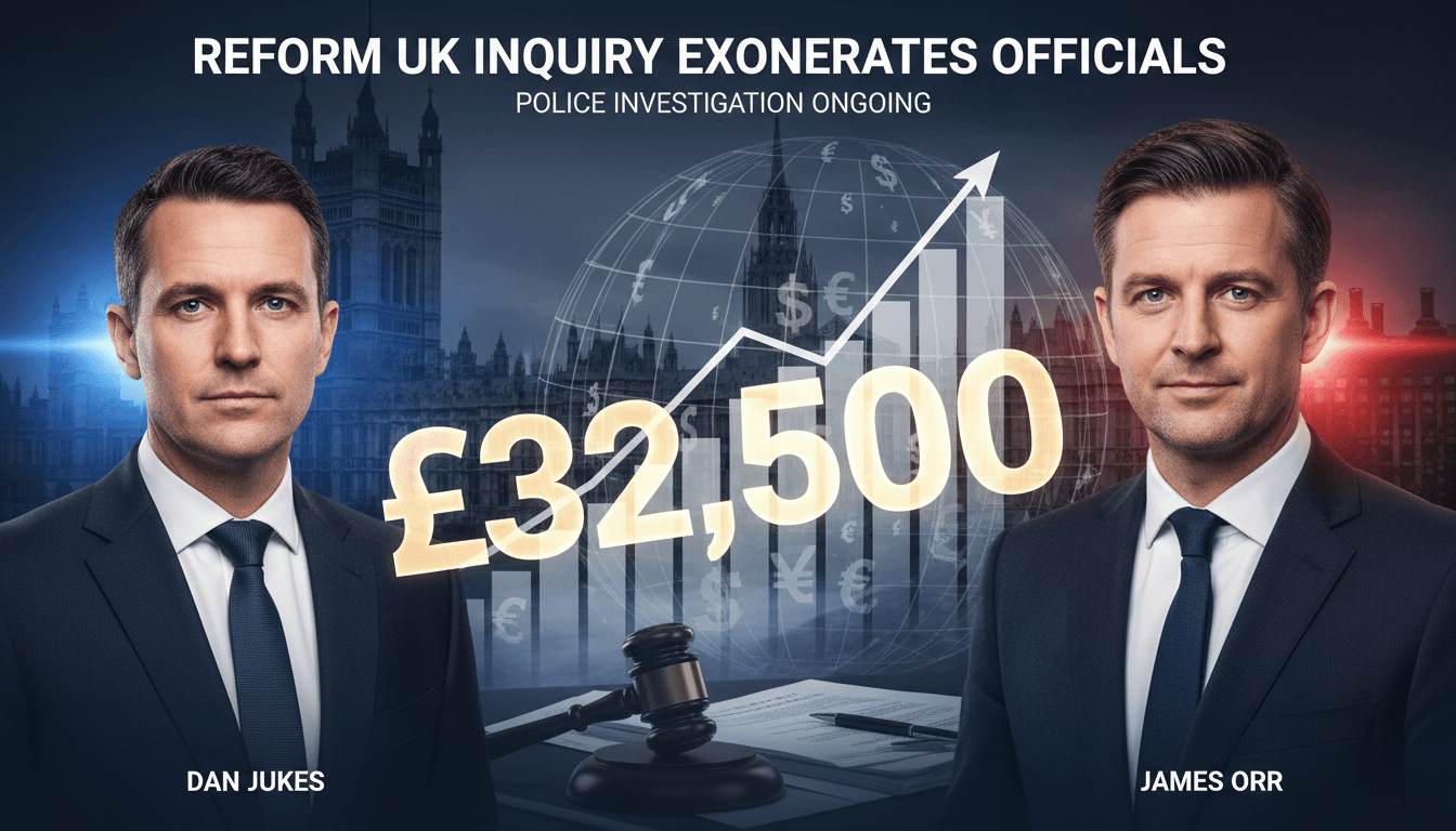 A graphic depicting the Reform UK inquiry findings and the £32,500 polling cost.