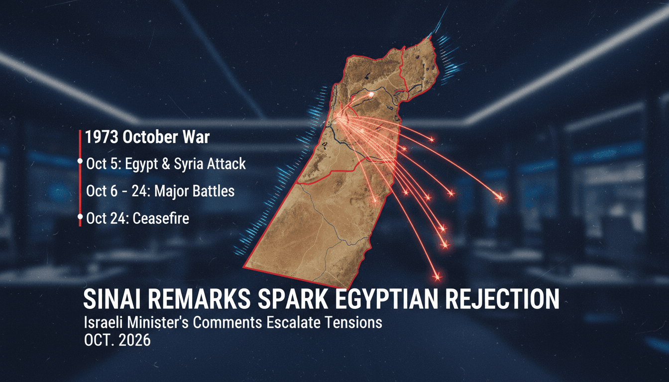 Map of the Sinai Peninsula highlighting geopolitical tensions following Smotrich's remarks.