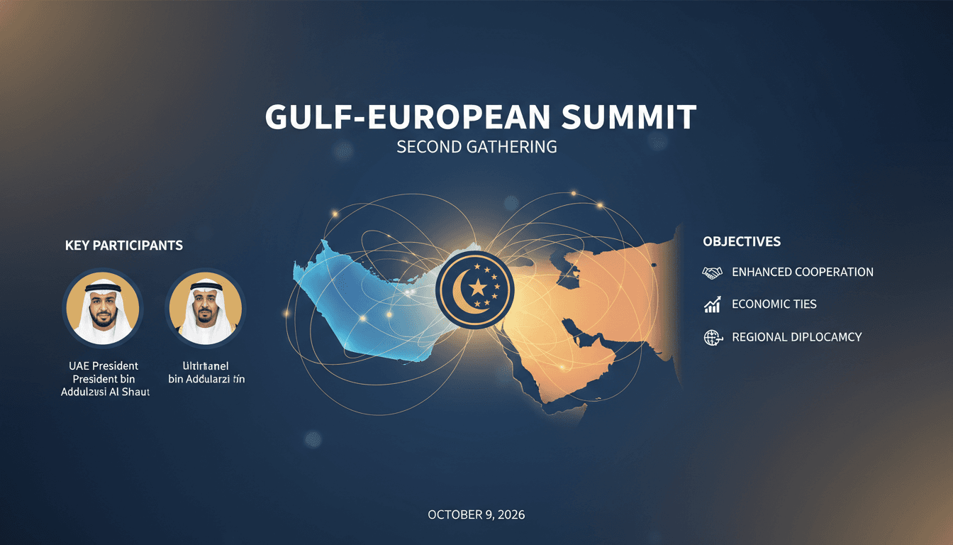 UAE President Sheikh Mohammed bin Zayed receiving an invitation for the Gulf-European Summit, highlighting diplomatic relations.
