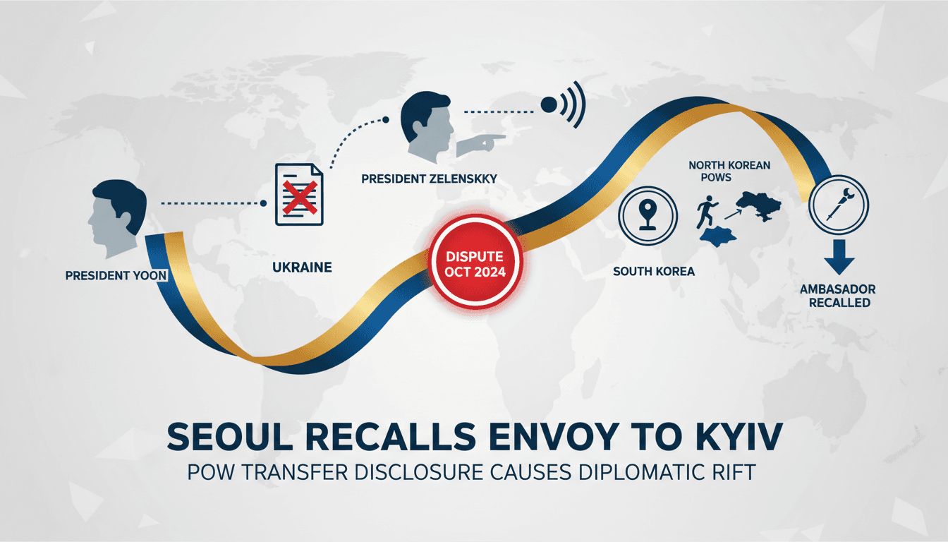 A visual representation of the South Korea-Ukraine diplomatic dispute over North Korean prisoners of war.