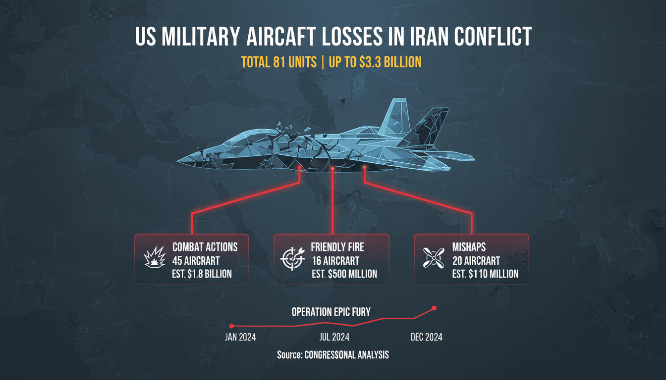 US Military Aircraft Losses in Iran Conflict Total 81 Units Valued at Up to $3.3 Billion